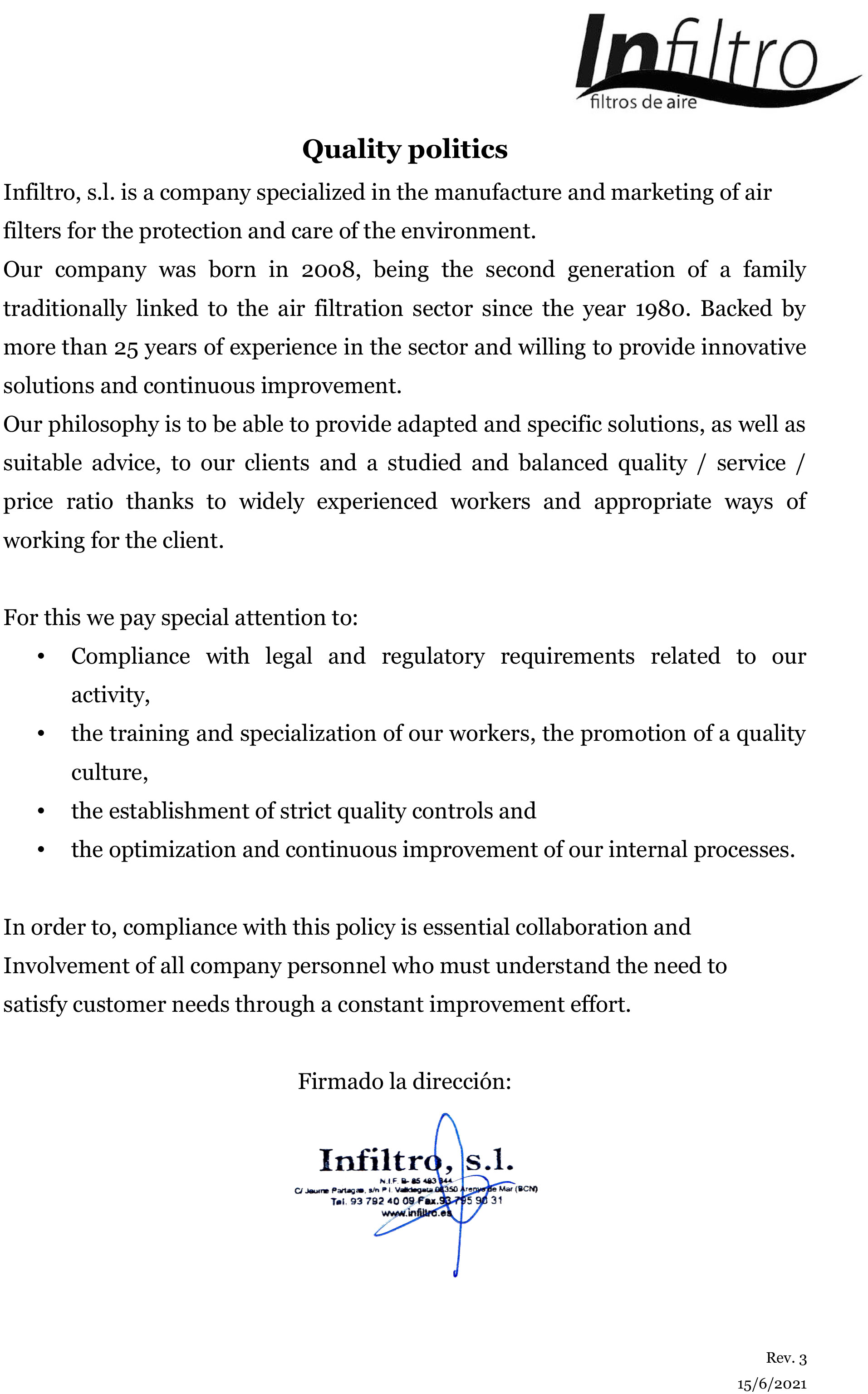Quality policy V3